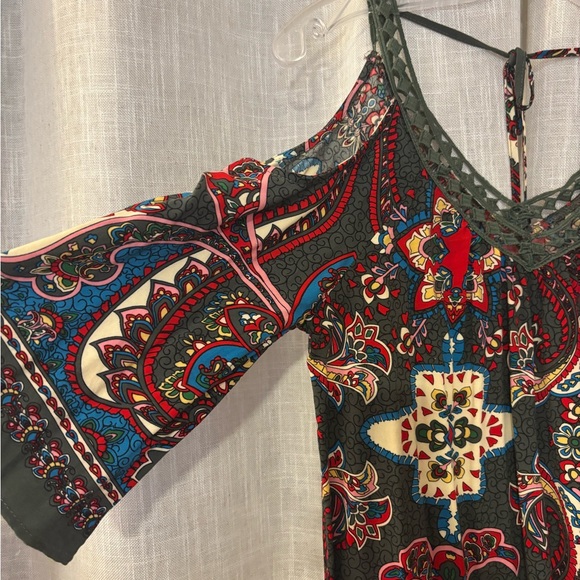 Bohemian Floral Mini Dress - Multicolor - Picture 3 of 8